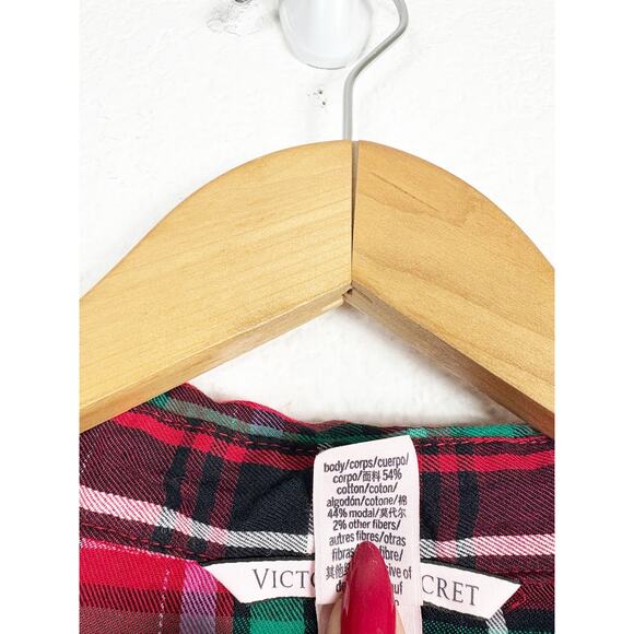 NWT Victoria’s Secret Flannel Romper Size XXL Red Plaid Print Pajamas Sleepwear - Picture 6 of 14